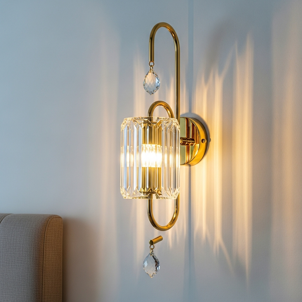 French Crystal Wall Lamps