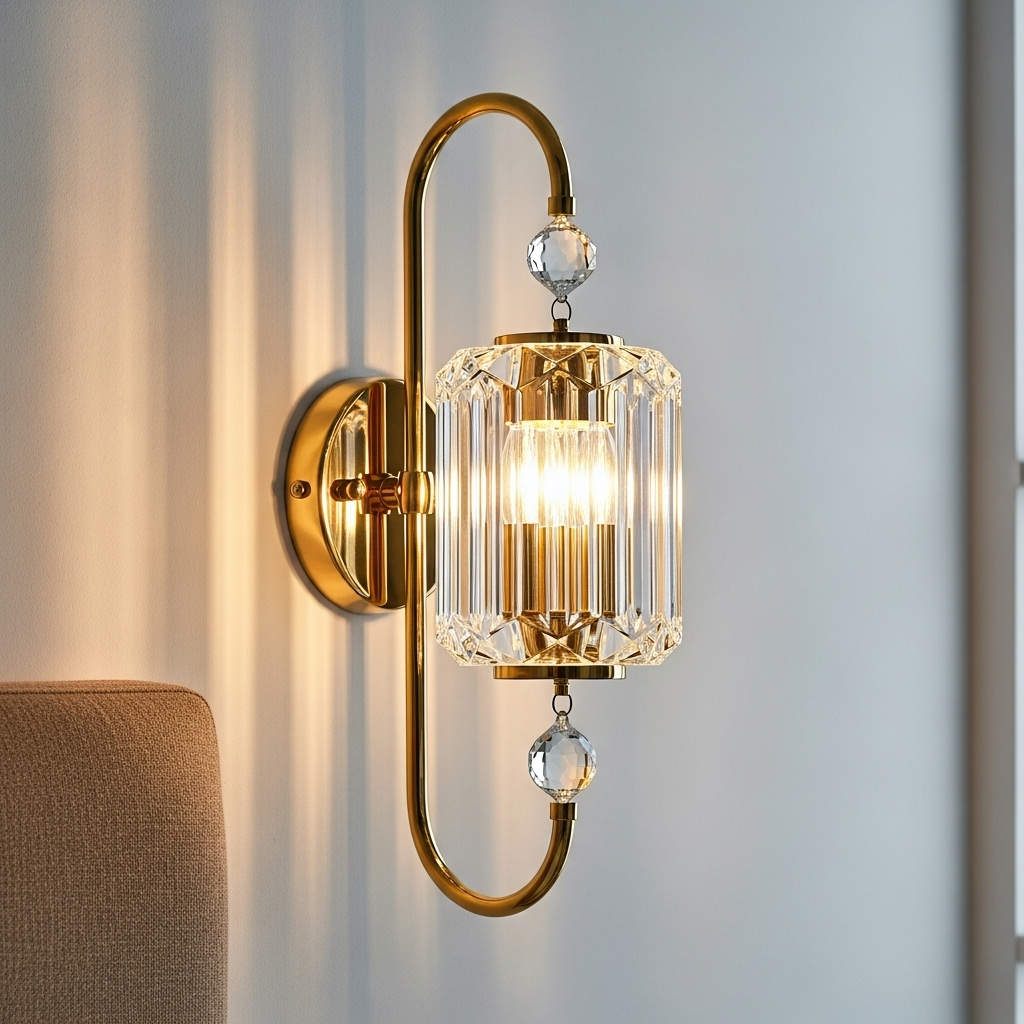 French Crystal Wall Lamps