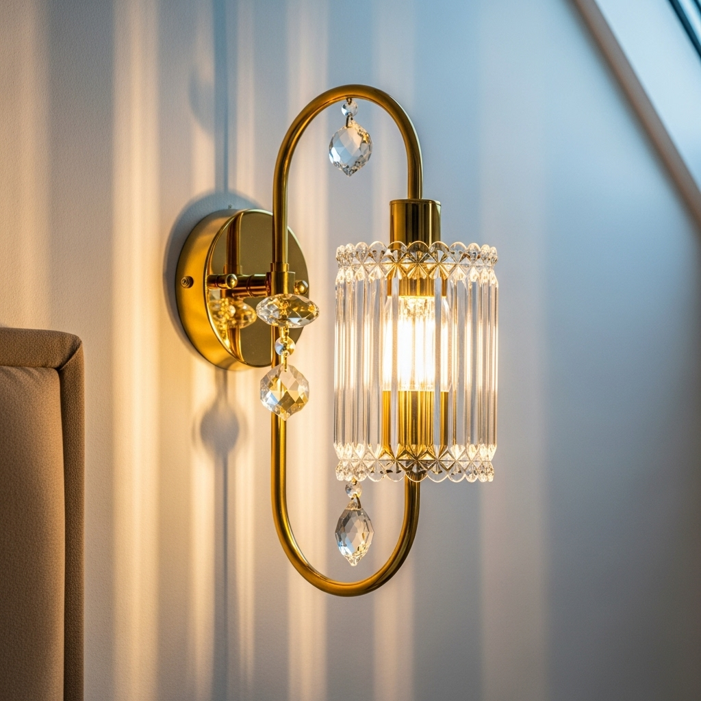 French Crystal Wall Lamps
